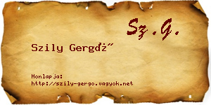 Szily Gergő névjegykártya